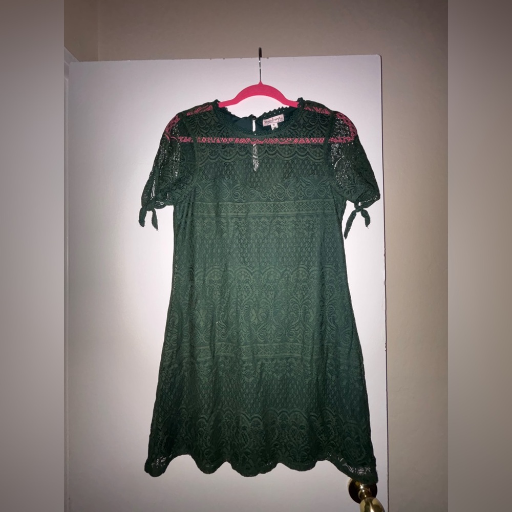 Green Sweetheart Neckline Plain Dress